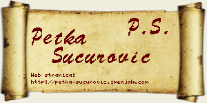Petka Šućurović vizit kartica